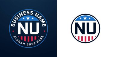 Vatansever NU Logo Tasarımı. Amerikan Bayrağı ve Yıldızı olan NU Logosu, Vatansever Tasarım