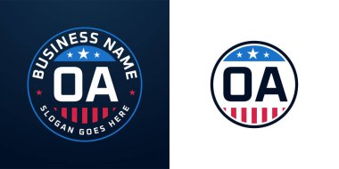 Vatansever OA logo tasarımı. Amerikan Bayrağı ve Yıldızı olan OA Logosu, Vatansever Tasarım