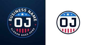 Vatansever OJ Logo Tasarımı. Amerikan Bayrağı ve Yıldızı, Vatansever Tasarım OJ Logosu