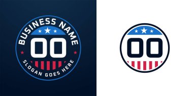 Vatansever OO Logo Tasarımı. Amerikan Bayrağı ve Yıldızı, Vatansever Tasarım Mektubu