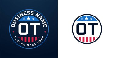 Yurtsever OT Logo Tasarımı. Amerikan Bayrağı ve Yıldızı olan OT Logosu Vatansever Tasarım