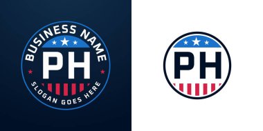 Vatansever PH logo tasarımı. Amerikan Bayrağı ve Yıldızı olan PH logosu, Vatansever Tasarım