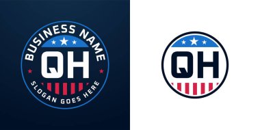 Vatansever QH Logo Tasarımı. Amerikan Bayrağı ve Yıldızı olan QH harfi, Vatansever Tasarım