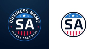 Vatansever SA Logo Tasarımı. Amerikan Bayrağı ve Yıldızı olan SA Harfi, Vatansever Tasarım