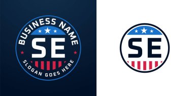 Yurtsever SE Logo Tasarımı. Amerikan Bayrağı ve Yıldızı olan SE Logosu, Vatansever Tasarım