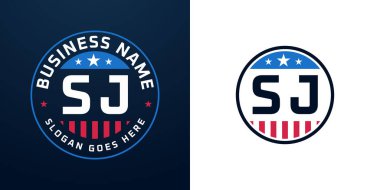 Vatansever SJ logo tasarımı. Amerikan Bayrağı ve Yıldızı olan SJ harfi, Vatansever Tasarım