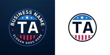 Yurtsever TA Logo Tasarımı. Amerikan Bayrağı ve Yıldızı olan TA Logosu, Vatansever Tasarım