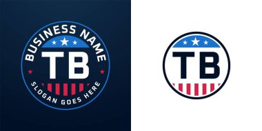 Vatansever tüberküloz logosu tasarımı. Amerikan Bayrağı ve Yıldızı olan TB Logosu, Vatansever Tasarım