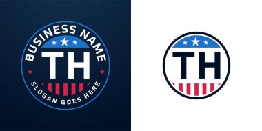 Vatansever TH Logo Tasarımı. Amerikan Bayrağı ve Yıldızı olan TH Logosu Vatansever Tasarım