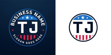 Vatansever TJ Logo Tasarımı. Amerikan Bayrağı ve Yıldızı olan TJ Harfi, Vatansever Tasarım