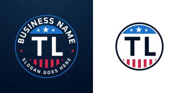 Vatansever TL Logo Tasarımı. Amerikan Bayrağı ve Yıldızı, Vatansever Tasarım Harfi.