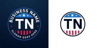 Vatansever TN Logo Tasarımı. Amerikan Bayrağı ve Yıldızı olan TN Logosu, Vatansever Tasarım