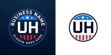 Vatansever UH Logo Tasarımı. Amerikan Bayrağı ve Yıldızı, Vatansever Tasarım Harfleri