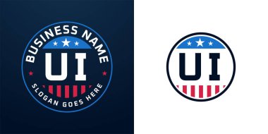 Vatansever UI Logo Tasarımı. Amerikan Bayrağı ve Yıldızı olan UI harfi, Vatansever Tasarım