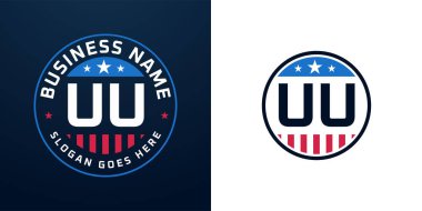Vatansever UU Logo Tasarımı. Amerikan Bayrağı ve Yıldızı olan UU Logosu, Vatansever Tasarım