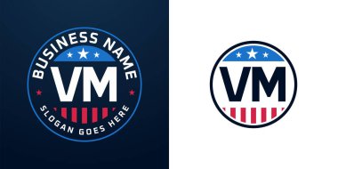 Vatansever VM Logo Tasarımı. Amerikan Bayrağı ve Yıldızı olan VM Logosu, Vatansever Tasarım