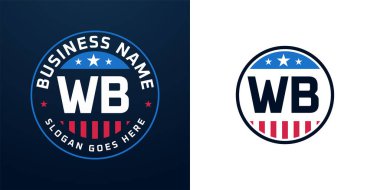 Vatansever WB Logo Tasarımı. Amerikan Bayrağı ve Yıldızı olan WB Logosu Vatansever Tasarım