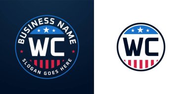 Vatansever WC Logo Tasarımı. Amerikan Bayrağı ve Yıldızı olan WC Logosu, Vatansever Tasarım