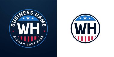 Vatansever WH Logo Tasarımı. Amerikan Bayrağı ve Yıldızı olan WH Logosu, Vatansever Tasarım
