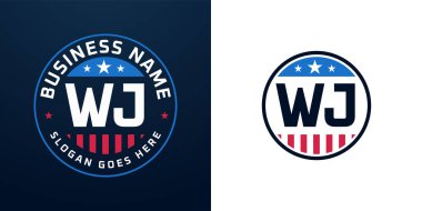 Vatansever WJ Logo Tasarımı. Amerikan Bayrağı ve Yıldızı olan WJ Logosu, Vatansever Tasarım