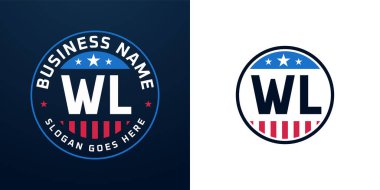 Vatansever WL Logo Tasarımı. Amerikan Bayrağı ve Yıldızı olan WL Logosu, Vatansever Tasarım