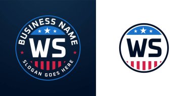 Vatansever WS Logo Tasarımı. Amerikan Bayrağı ve Yıldızı olan WS Logosu, Vatansever Tasarım