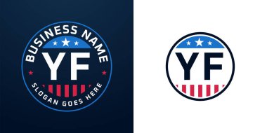 Yurtsever YF Logo Tasarımı. Amerikan Bayrağı ve Yıldızı olan YF Logosu, Vatansever Tasarım