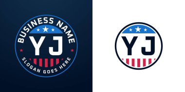 Yurtsever YJ Logo Tasarımı. Amerikan Bayrağı ve Yıldızı olan YJ Logosu, Vatansever Tasarım