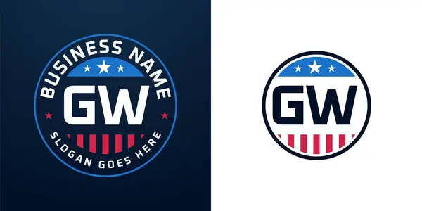 Vatansever GW Logo Tasarımı. Amerikan Bayrağı ve Yıldızı olan GW Logosu Vatansever Tasarım
