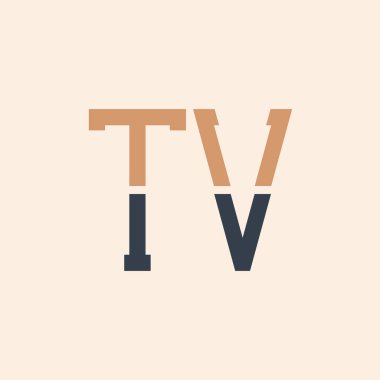Modern TV Harf Logosu Tasarımı. Yaratıcı ve Çok Yönlü TV Logosu Tüm İşletmeler için Uygun Tasarım