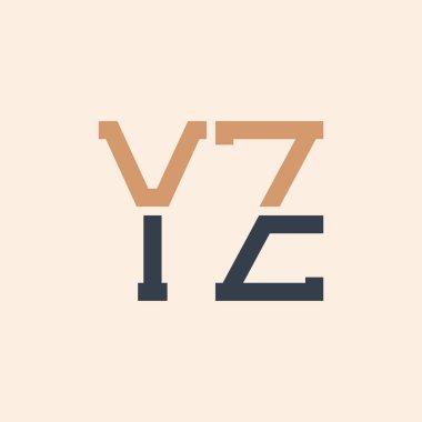 Modern YZ Letter Logo Design. Creative and Versatile YZ Logo Design Suitable for all Businesses clipart