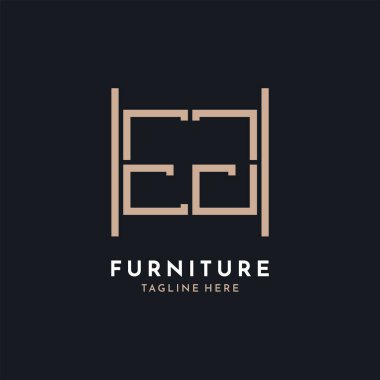 Letter EJ Logo Design. Luxury EJ Furniture Logo for Interior Decor and Home Decor