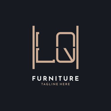 Letter LQ Logo Design. Luxury LQ Furniture Logo for Interior Decor and Home Decor