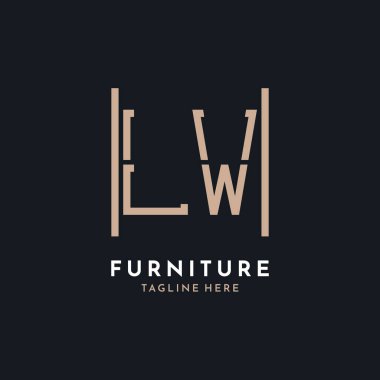 Letter LW Logo Design. Luxury LW Furniture Logo for Interior Decor and Home Decor clipart