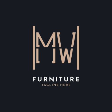 Letter MW Logo Design. Luxury MW Furniture Logo for Interior Decor and Home Decor clipart