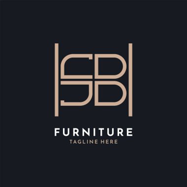 Letter SB Logo Design. Luxury SB Furniture Logo for Interior Decor and Home Decor clipart