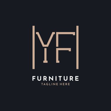 Letter YF Logo Design. Luxury YF Furniture Logo for Interior Decor and Home Decor clipart