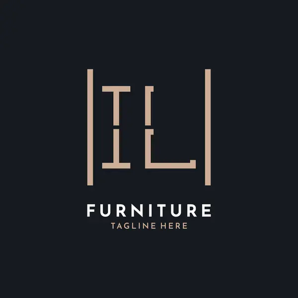 Harf IL Logo Tasarımı. İç Dekor ve Ev Dekorasyonu İçin Lüks IL Mobilya Logosu