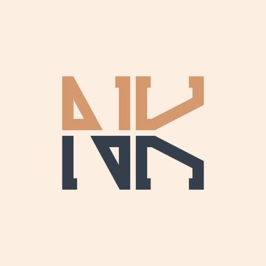 Modern NK Harf Logosu Tasarımı. Tüm İşletmeler için Yaratıcı ve Çok Yönlü NK Logo Tasarımı