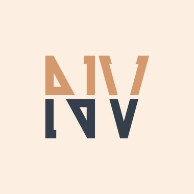 Modern NV Letter Logo Tasarımı. Yaratıcı ve Çok Yönlü NV Logo Tasarımı Tüm İşletmeler için Uygun