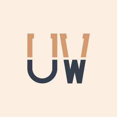 Modern UW Harf Logosu Tasarımı. Tüm işletmeler için yaratıcı ve çok yönlü UW Logo Tasarımı