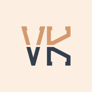 Modern VK Letter Logo Design. Creative and Versatile VK Logo Design Suitable for all Businesses clipart