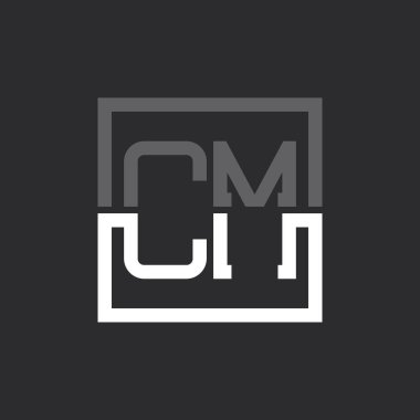 Yaratıcı Modern Minimalist CM Harf Logosu Tasarımı. Herhangi bir iş için CM Logo Monogramı