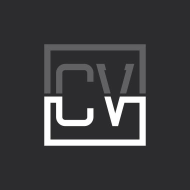 Yaratıcı Modern Minimalist CV Logo Tasarımı. Herhangi bir iş için CV Logo Monogramı