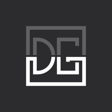 Yaratıcı Modern Minimalist DG Harf Logosu Tasarımı. Herhangi bir iş için Harf Genel Logosu Monogramı