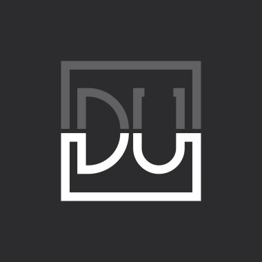 Yaratıcı Modern Minimalist DU Mektup Logosu Tasarımı. Herhangi bir iş için DU Logo Monogramı