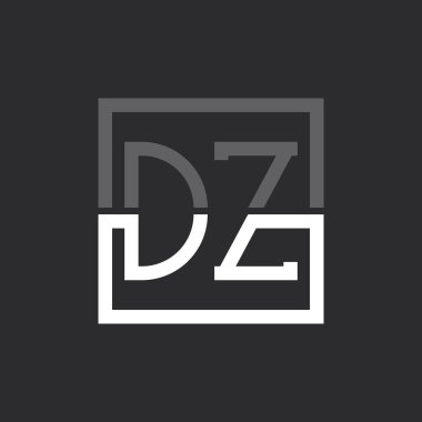 Yaratıcı Modern Minimalist DZ Harf Logosu Tasarımı. Herhangi bir iş için DZ Logo Monogramı