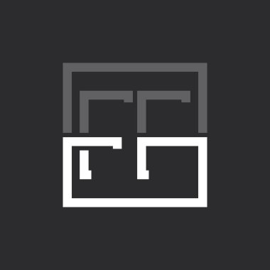 Yaratıcı Modern Minimalist FF Mektup Logosu Tasarımı. Herhangi bir iş için FF Harfi Logo Monogramı