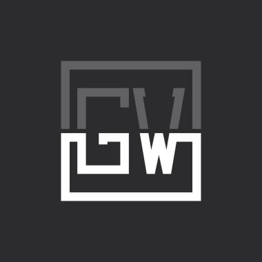 Yaratıcı Modern Minimalist GW Harf Logosu Tasarımı. Herhangi bir İş İçin GW Logo Monogramı