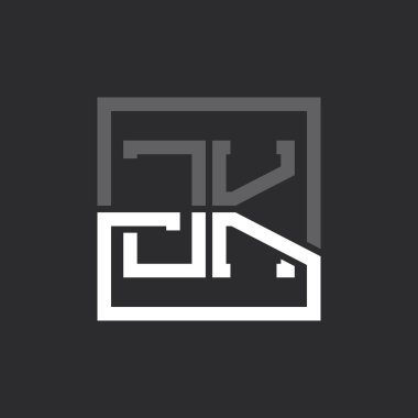 Yaratıcı Modern Minimalist JK Mektup Logosu Tasarımı. Herhangi bir iş için Harf JK Logo Monogramı